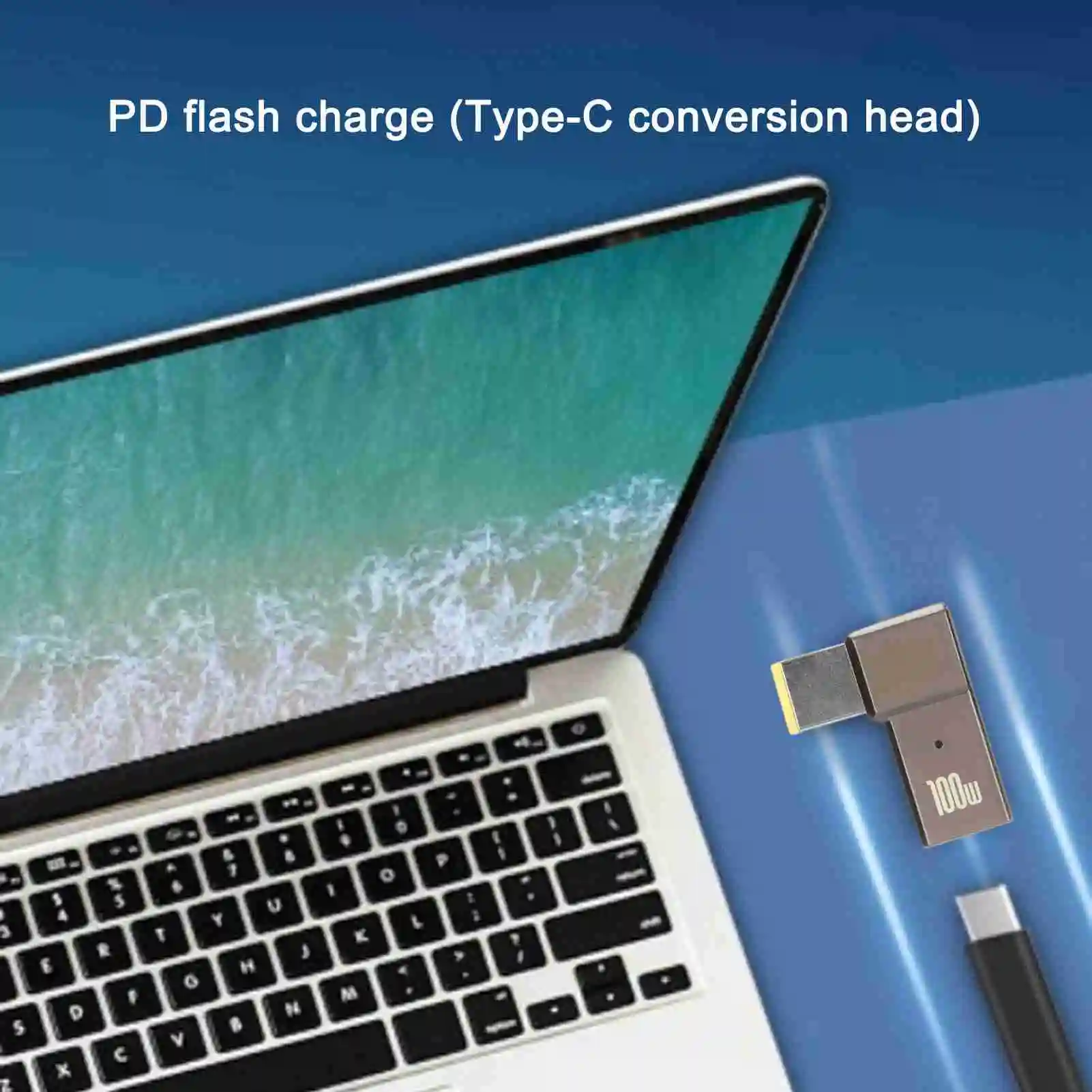 PD Adapter 100W 5A USB Type-C to DC Power Connector, Compatible with Lenovo Laptops
