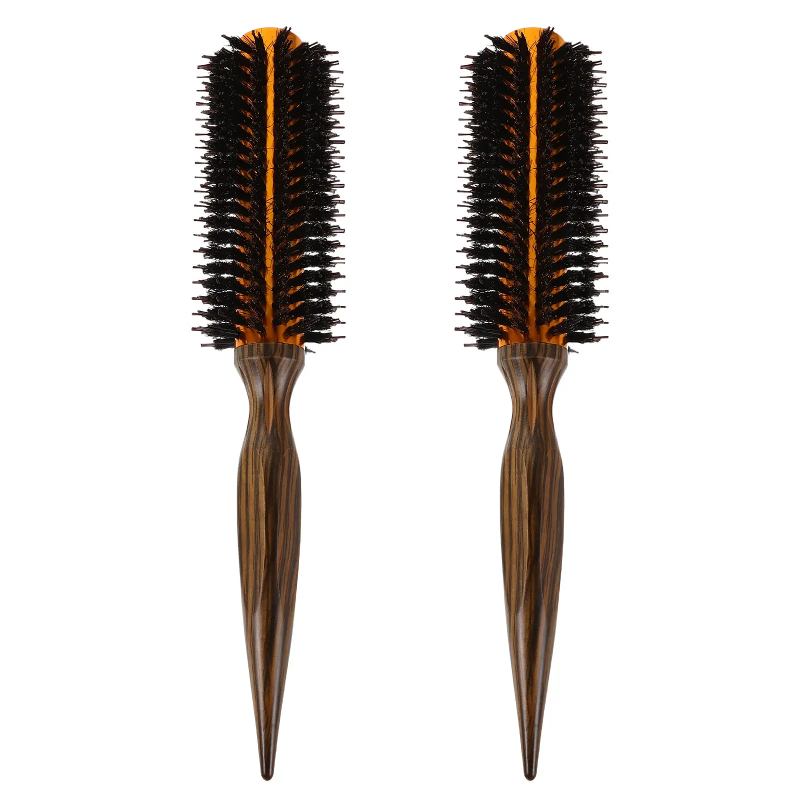 

2Pcs Professional Styling Roll Hairbrush Small Round Boar Bristle Brush Heat Resistant for Beard Hair Curling Drying Travel
