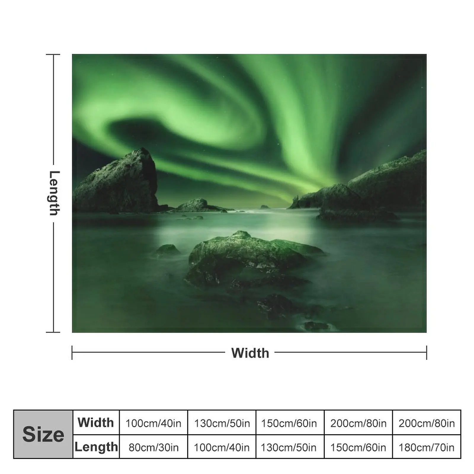 Aurora Northern Lights Reflection Throw Blanket Heavy Hair Blankets