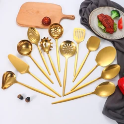 12pcs Stainless steel public tableware set colander soup shell cake shovel oil spoon suitable for hotel restaurant party buffet