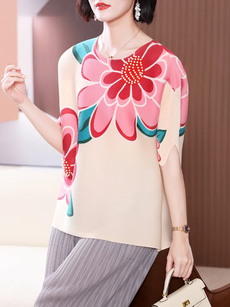 

Fashion Short Top Elegant Mother Spring New Niche Design Loose Large Size Half Sleeve T-shirt For Women