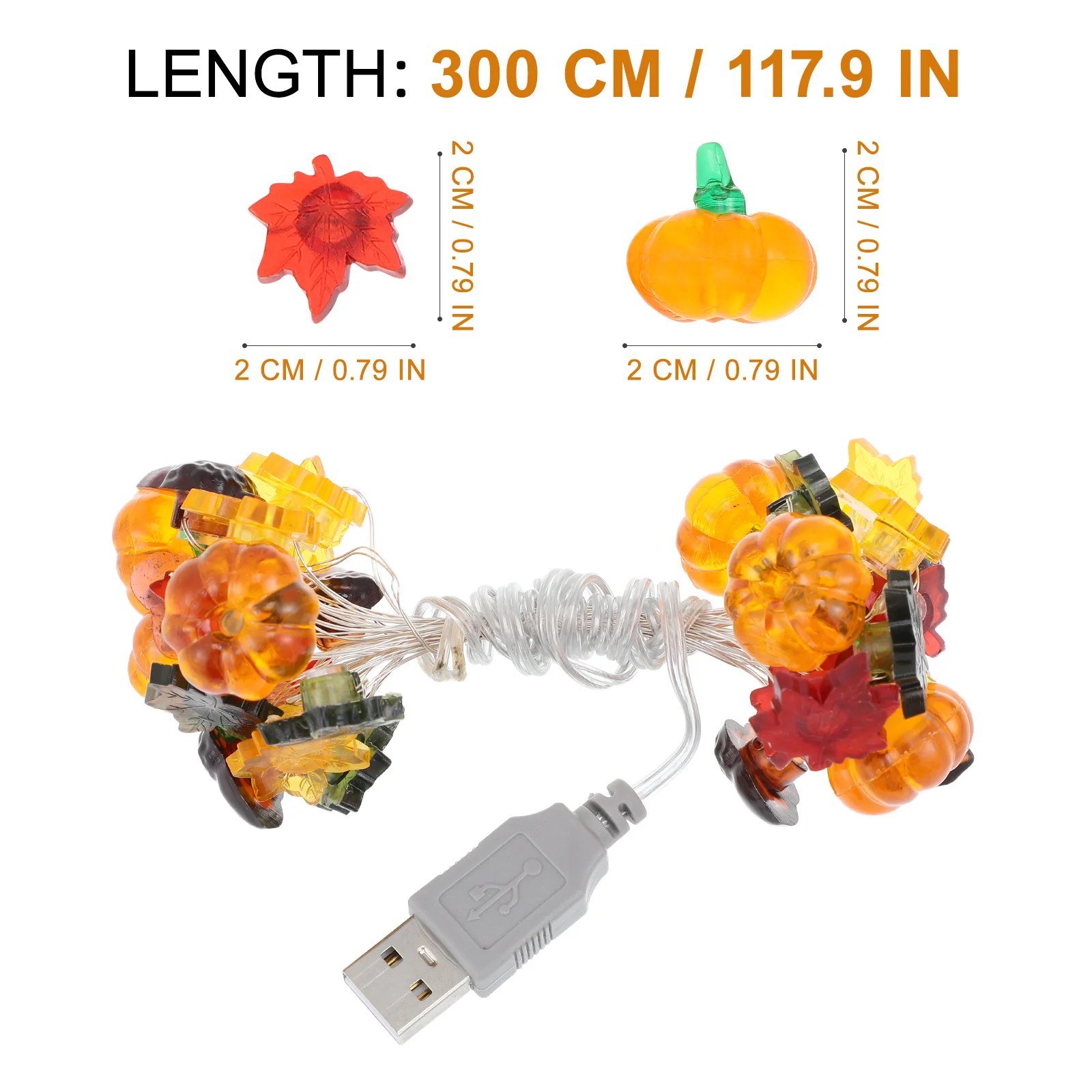 Halloween-Dekoration für den Innenbereich, LED-Lichterkette, Kupferdraht, Herbstlicht für Schlafzimmer, Party, Dekoration, Thanksgiving, Herbstlichter