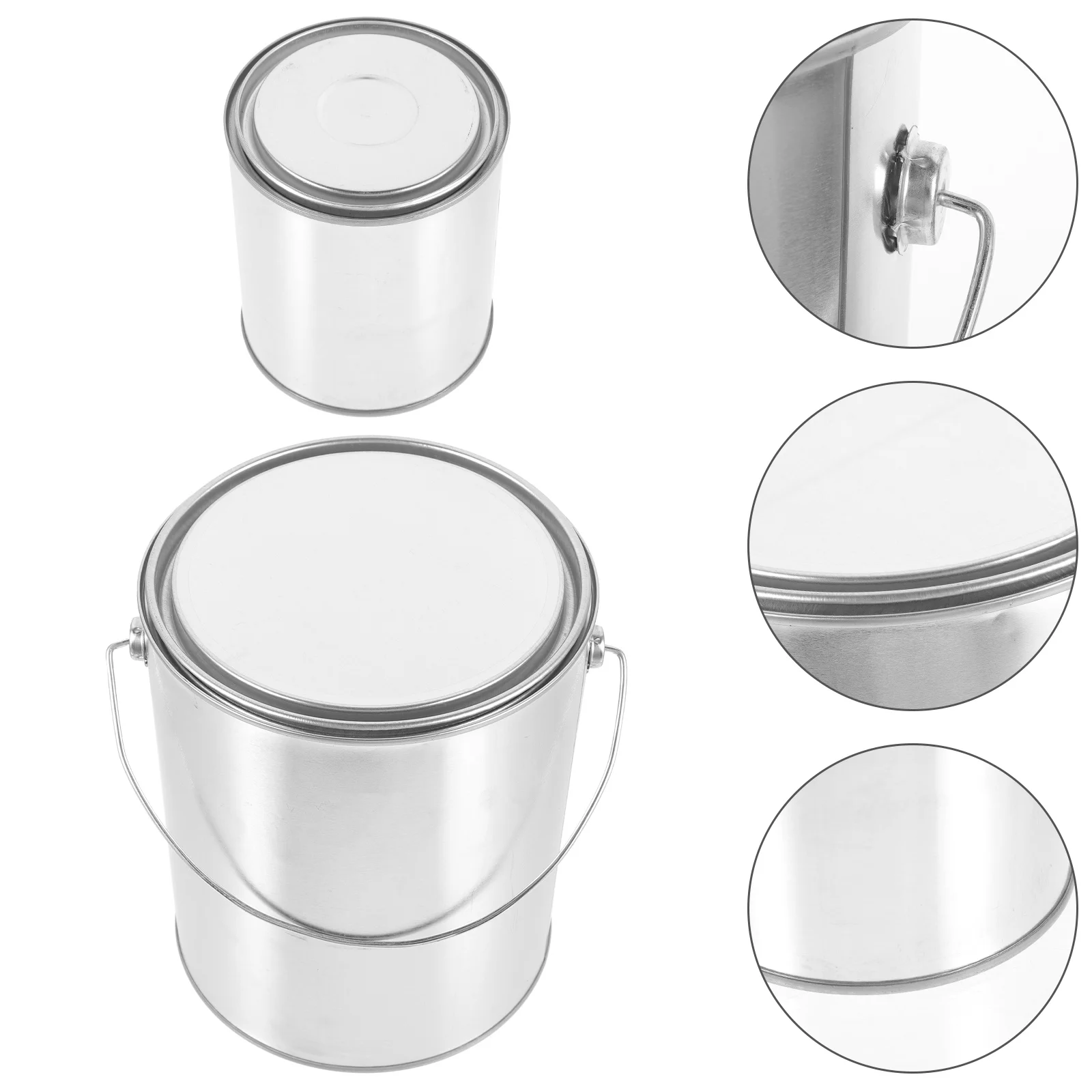 

2 Pcs Paint Cans for Storage Conure Food Oil Sealing Empty with Lids Handle Tin Painting Pitch