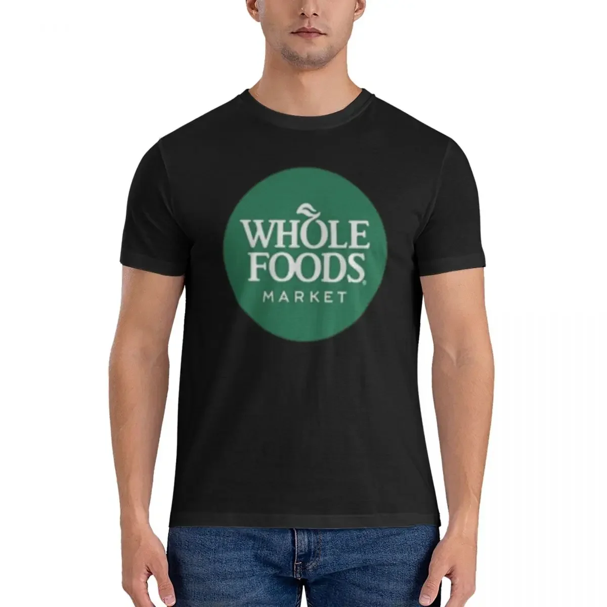 BEST SELLER Whole Foods Logo Cap T-Shirt for Men Cotton Oversized T Shirts Men's Tees Short O-Neck Summer Clothes Tops S-6XL