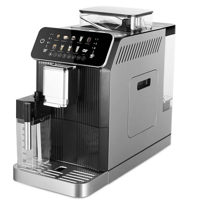 Professional Fully Automatic Bean to Cup Espresso Machine with Touch Screen One Touch Cappuccino Latte Coffee Maker for Home