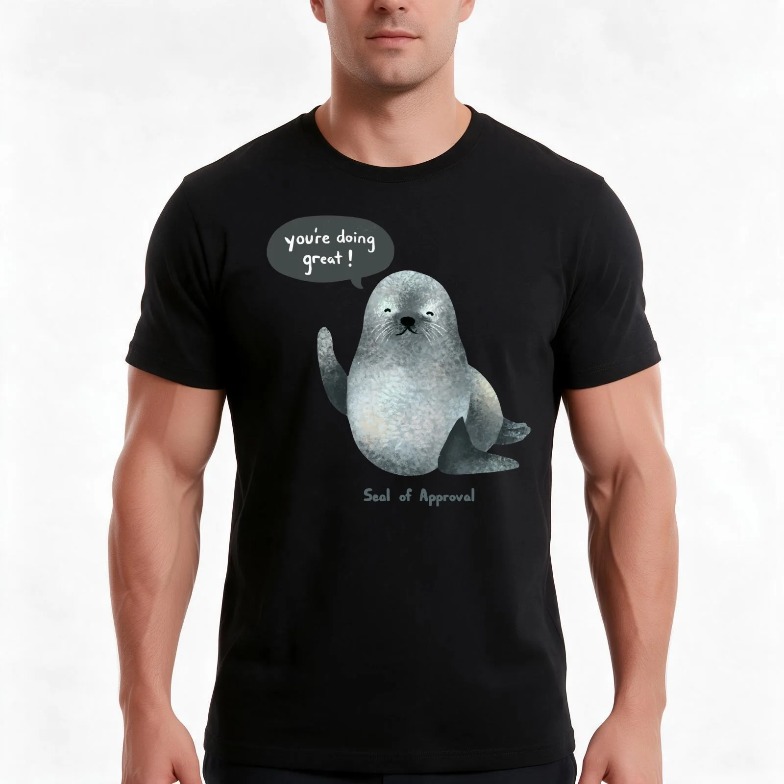Seal of Approval - Toddler and Kids Hoodie T-Shirt, Summer Casual Cotton Tee, Oversized Streetwear Tops, Vintage Graphic Print