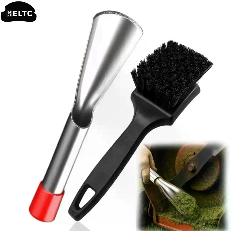 2 Pcs Lawn Mower Cleaning Kit Efficient Scraper & Brush Stainless Steel Ergonomic For Professional Lawn Maintenance