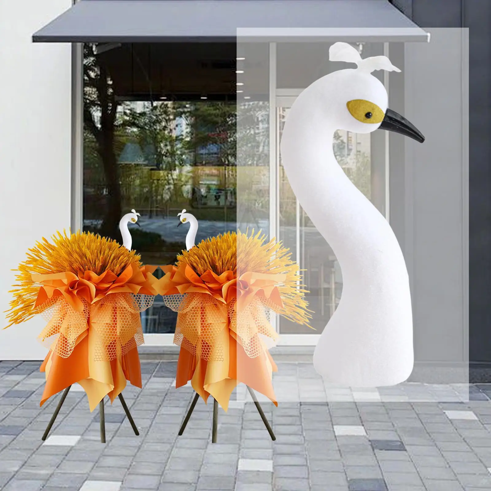 Peacock Mannequin Head Peacock Head Model Foam Flocking Embellishment Party Favors Desktop Figurine for Wedding Thanksgiving