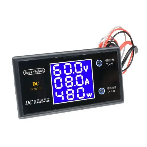 DC 0-100V 10A LCD-Display Digitales Voltmeter Amperemeter Wattmeter Spannungs-Strom-Leistungsmessgerät Spannungs- und Stromdetektor 12V 24V 36V 1000W – Detail 4