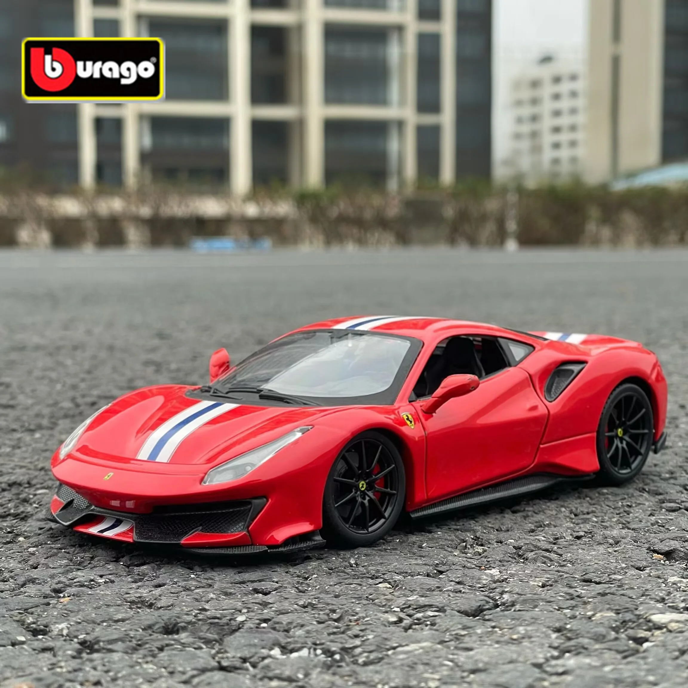 

Bburago 1:24 Ferrari 488 PIsta Alloy Sports Car Model Diecast Metal Racing Car Vehicles Model High Simulation Childrens Toy Gift