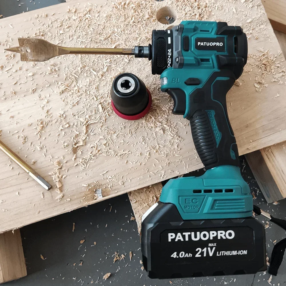 Imagem -05 - Patuopro 10 mm Novo 2in1 Chave de Fenda Elétrica sem Fio Recarregável Furadeira Multifuncional Ferramenta Elétrica para Makita 18v Bateria