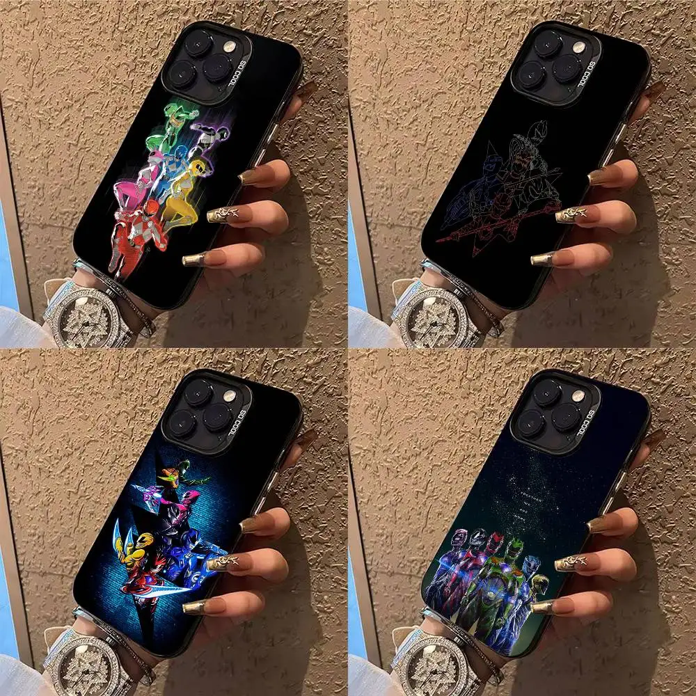 

P-PowerS-COOL R-RangerS Phone Case For iPhone 17,16,15,14,13,12,X,8,Pro,Max,Plus,E,SE4,Air,Mini IMD Matte Black