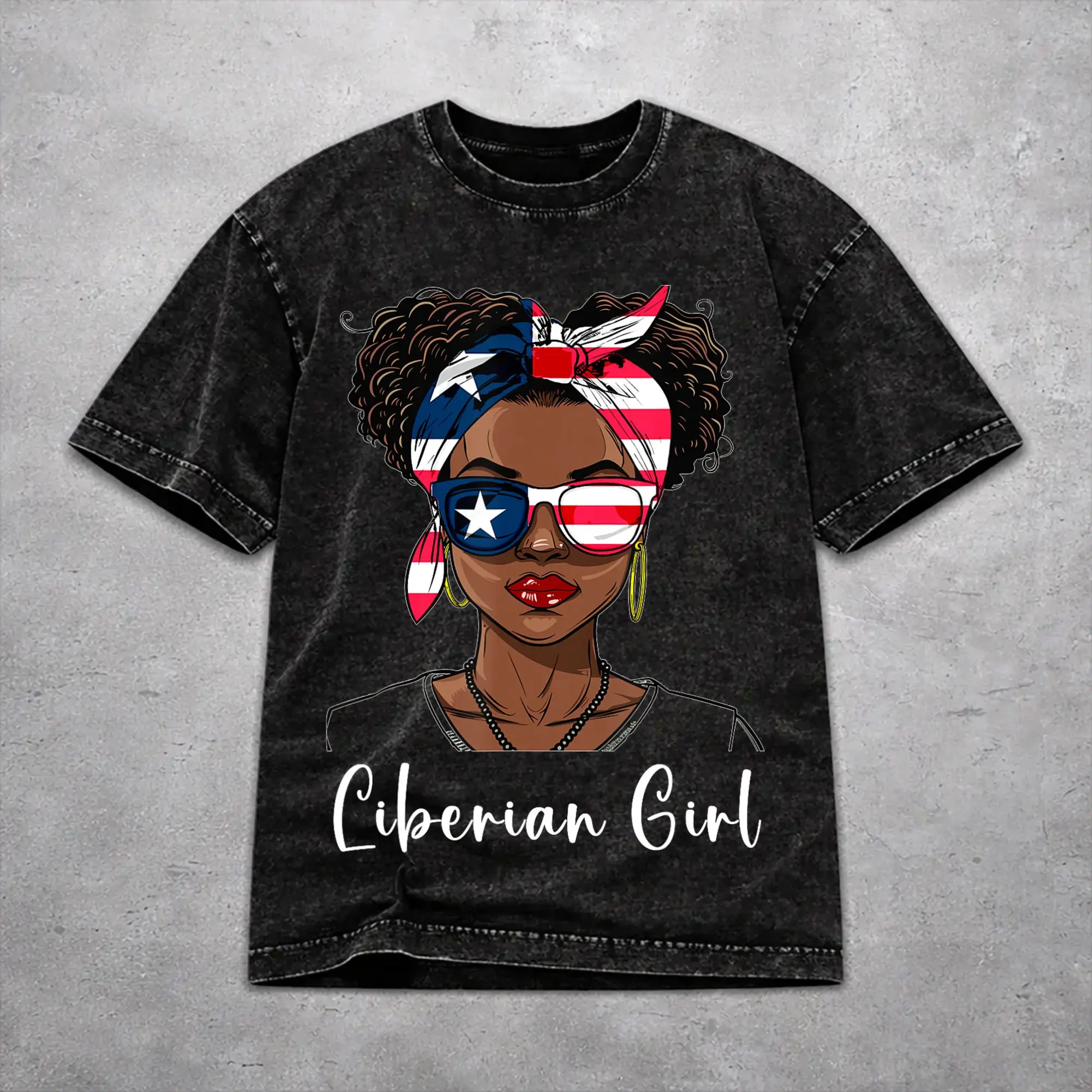 Liberia Independence Day Washed T Shirt Vintage Harajuku Men Women  Oversize T-Shirts 100% Cotton