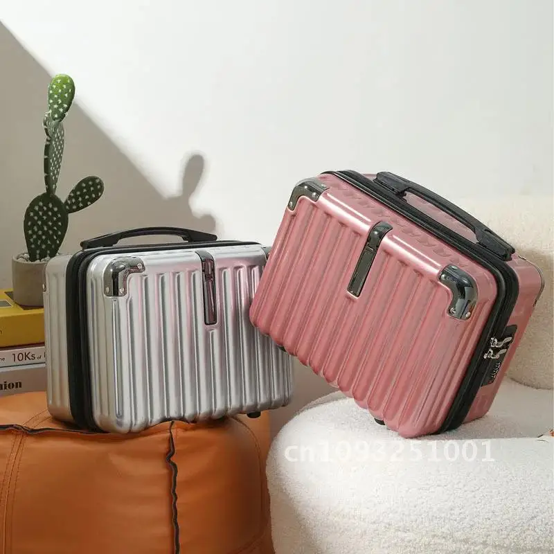 14 Inch Handheld Zipper Luggage Mini Waterproof Travel Suitcases Luggage Suitcase Portable Kids New Boxes Makeup Luggage Storage