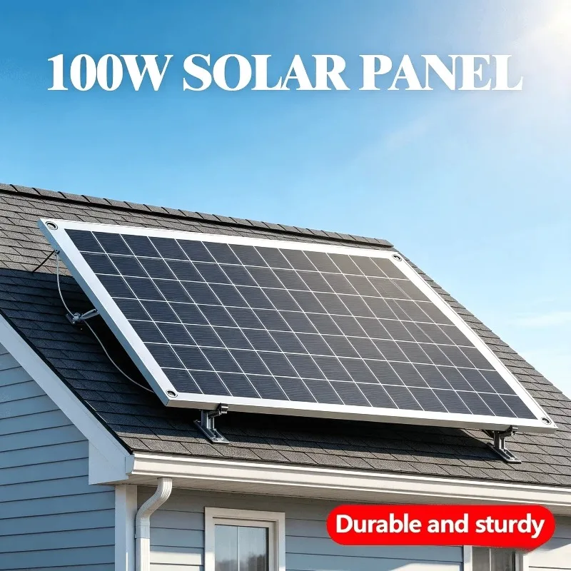 Portable 100W Solar Charging Kit, 12V Panel with 100A Controller and USB Output for Power Banks, RVs, Boats, and Camping