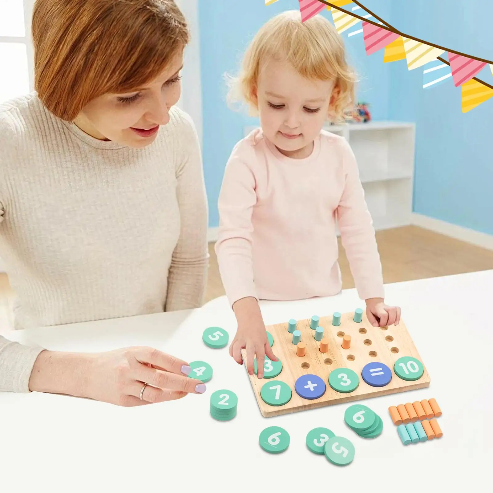 ของเล่นนับจำนวน คณิตศาสตร์ การเรียนรู้ ครูช่วยสอน การบวกและการลบ เกมคณิตศาสตร์สำหรับเด็กอายุ 5-8 ปี