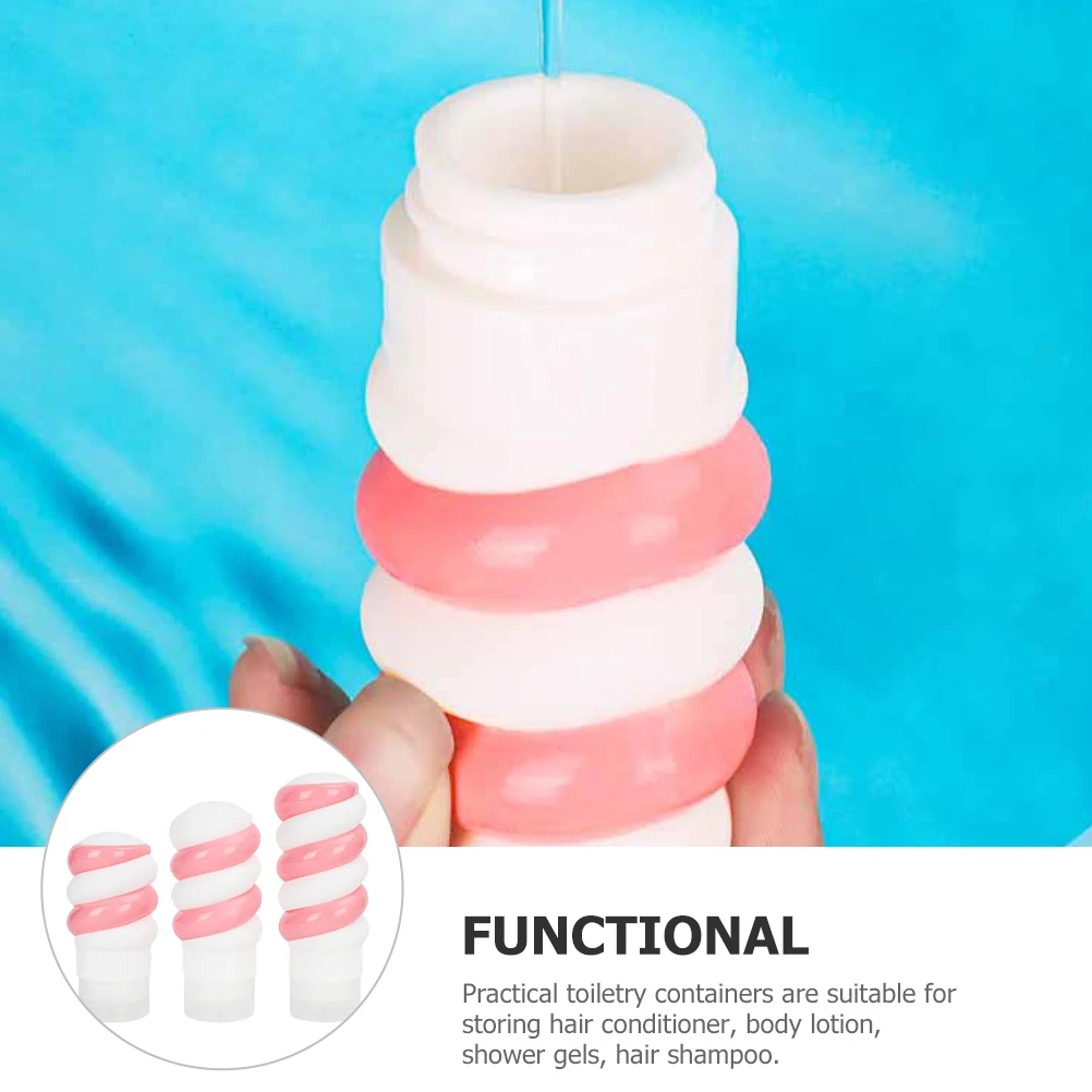 

3Pcs Portable Silicone Travel Bottles Mini Toiletry Containers for Lotion Shampoo Conditioner Outdoor Travel Lightweight Space