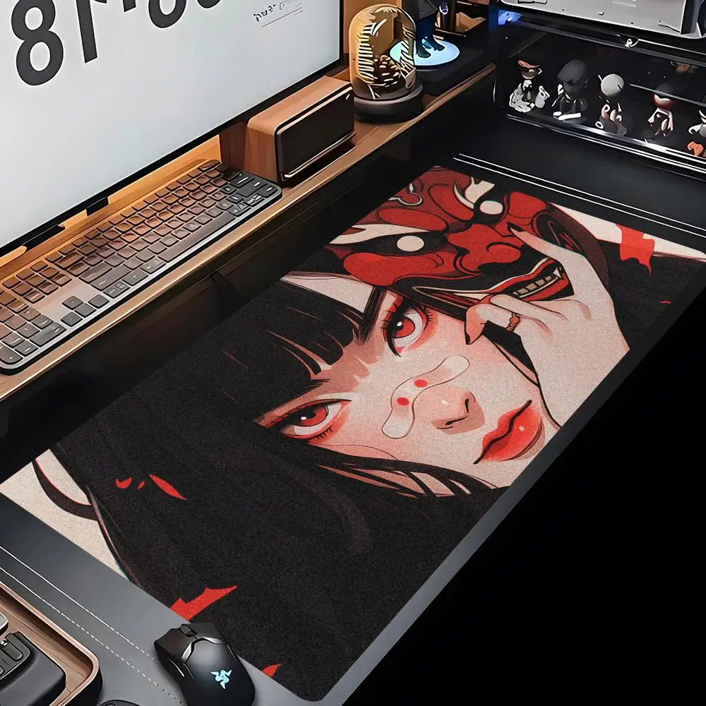 

Oni Japan Mask Girl Mouse Pad Gaming Mousepad Large 900x400X2mm MouseMat Gamer Mause Carpet PC Desk