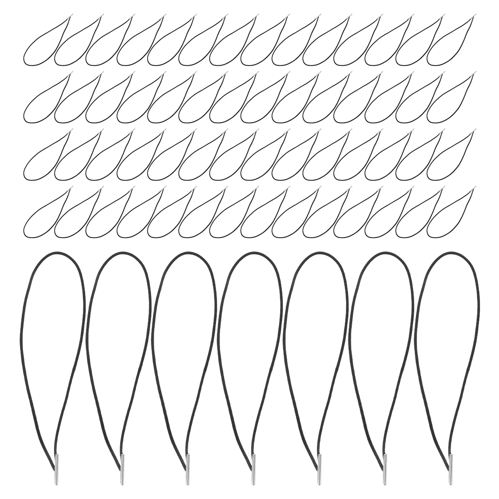 

100pcs Elastic Cord With Metal Barbs 4.9" Round Black Stretch Rope For Books Badges Menus Crafts Binding High Strength Elastic
