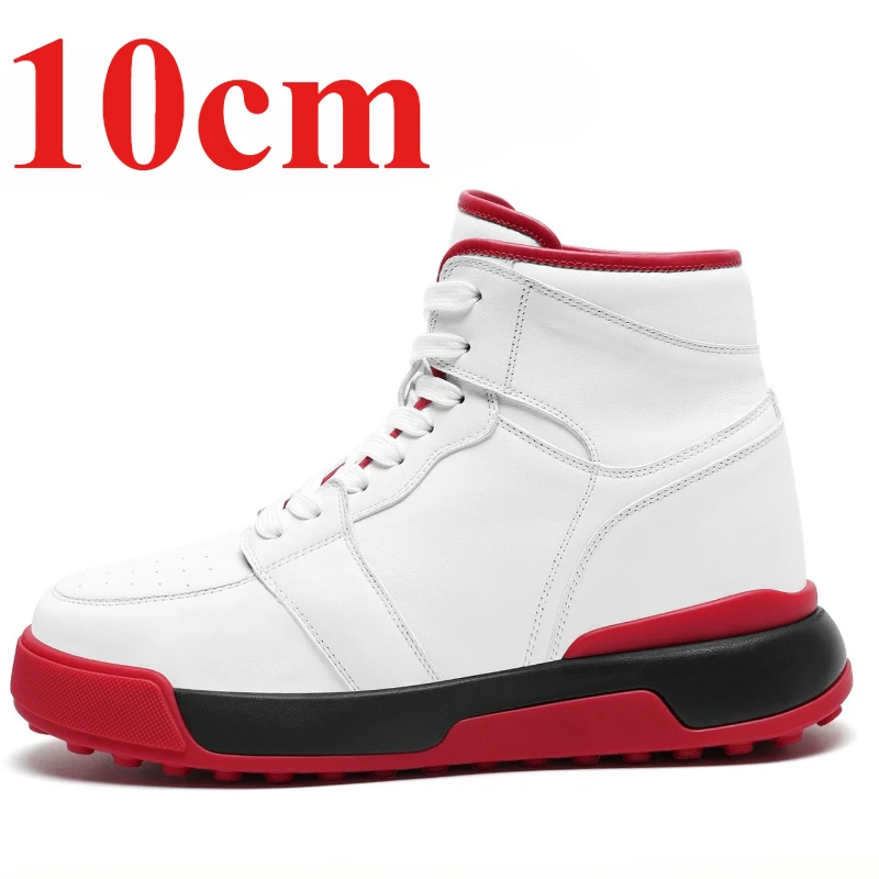 

Мужские уличные высокие кеды на платформе 10 см, кожаные повседневные туфли, удобные легкие туфли для увеличения роста