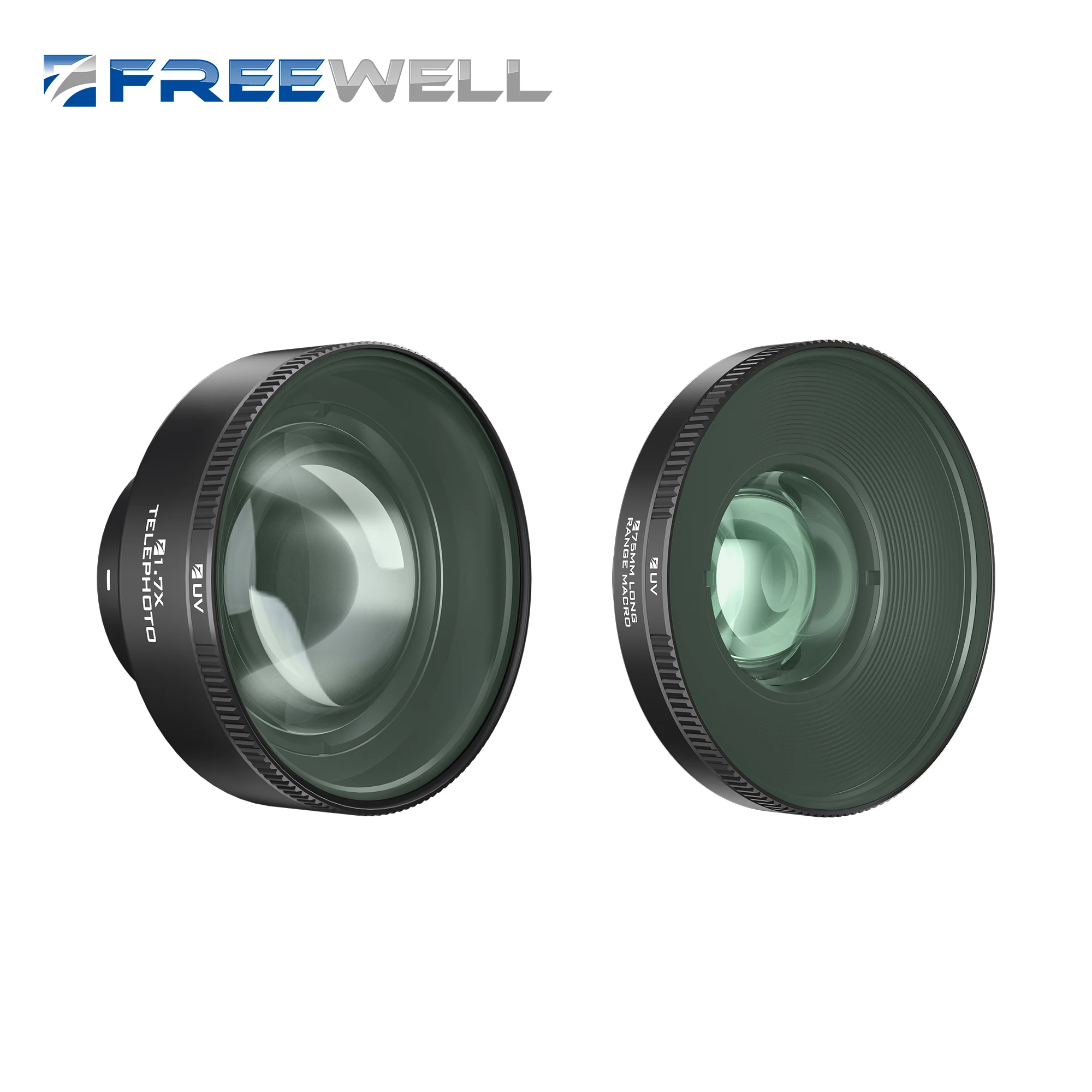 Freewell Custom Lens 2 Pack Kit with 1.7x Telephoto, Anamorphic, Long Range Macro & Wide-Angle Lenses for Sherpa&Samsung Series