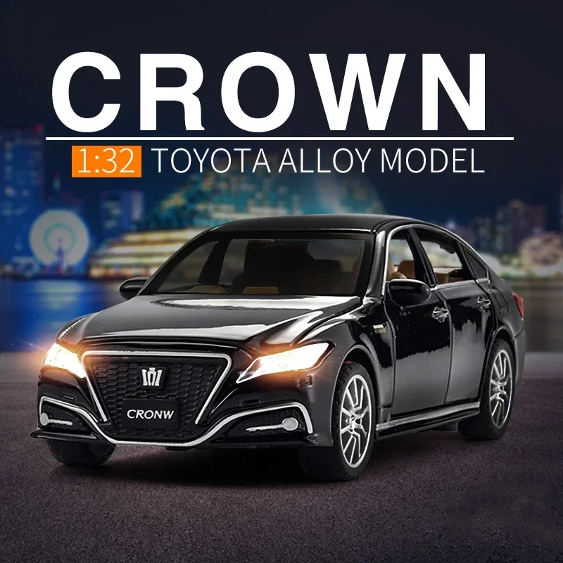 1:32 Toyota CROWN Alloy Car Model Diecasts & Toy Vehicles Metal Toy Car Model Simulation Sound Light Collection Kids Gift