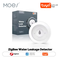 MOES Smart Water Leak Detector, Tuya ZigBee Compatible, Flood & Immersion Sensor, Real-Time Alarm, Smart Life App Notification