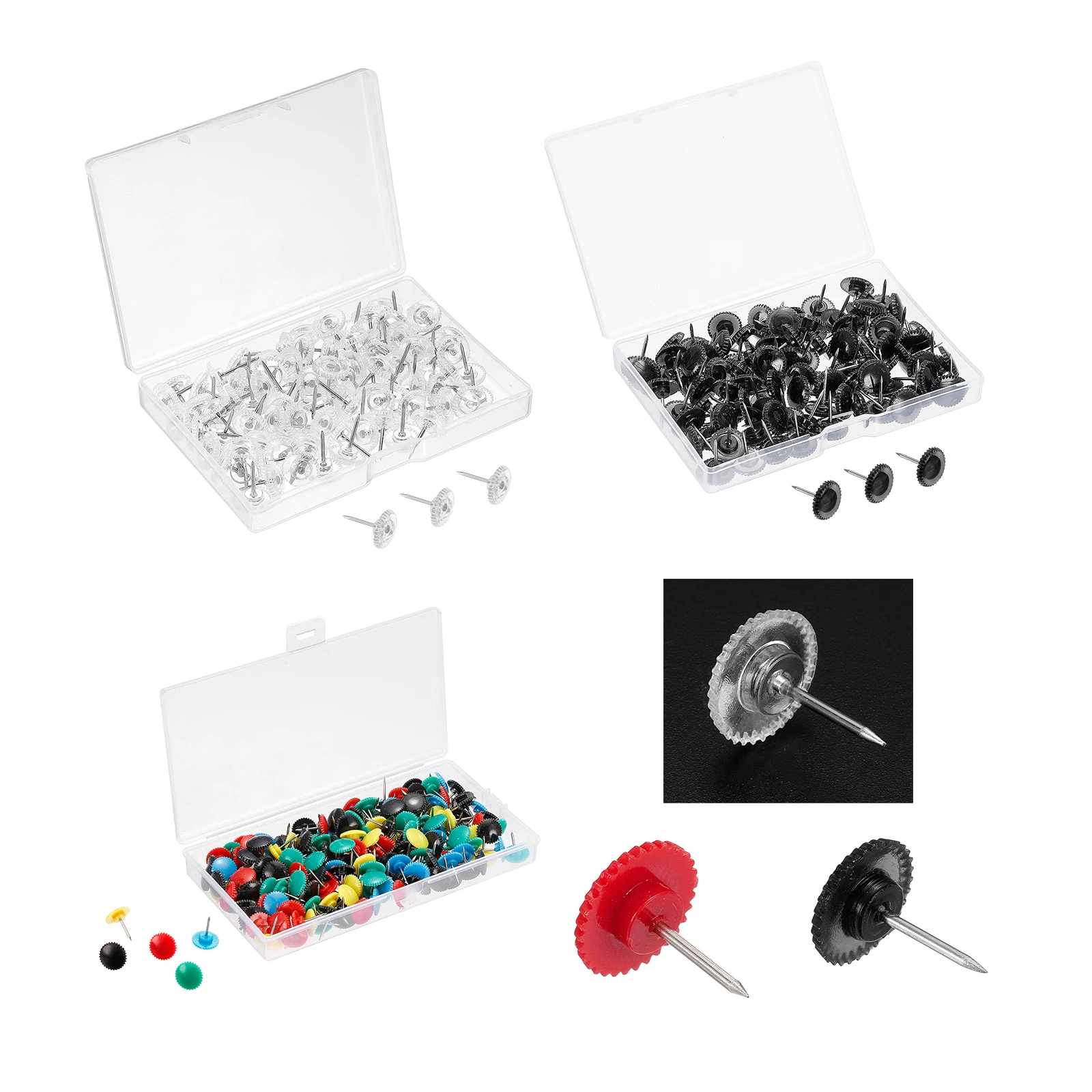 

200pcs/box Portable Push Pins Thumb Tacks Thumbtack Map Cork Board Pushpins Drawing Photo Wall Studs Office School Supplies