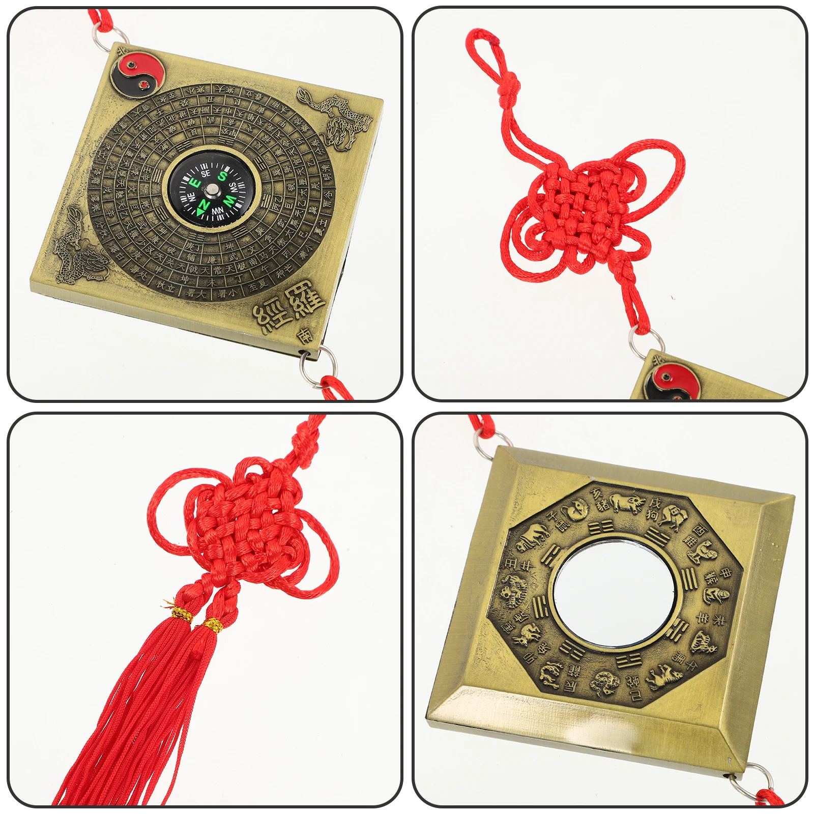 

Vintage Compass Pendant Decorative Chinese Style Portable Divination Compass Hanging Outdoor Accessory Car Decor Gift