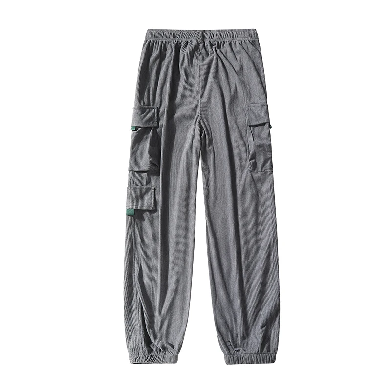 秋冬トレンドブランド ルーズ 無地 カジュアル ワークウェアパンツ メンズ 香港風 スポーティ ダウンパンツ メンズ