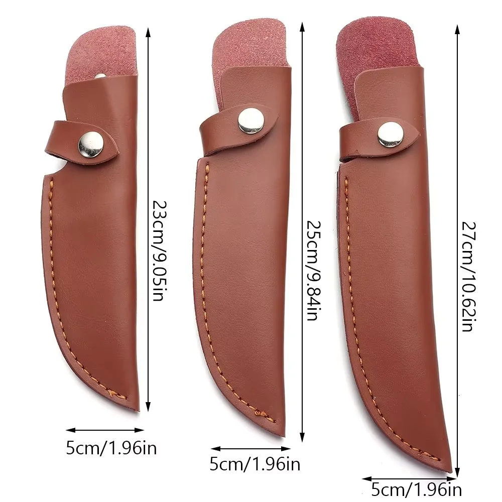 Handmade Top‑Layer Cowhide Knife Sheath Wear‑Proof Leather Scabbard Belt‑Wearable Tool Protector Replacement Accessory