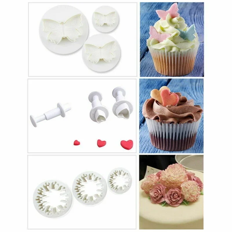 Cortador de Fondant de émbolo, herramientas para pasteles, moldes para galletas, molde para galletas, artesanía DIY, Kits de utensilios para hornear