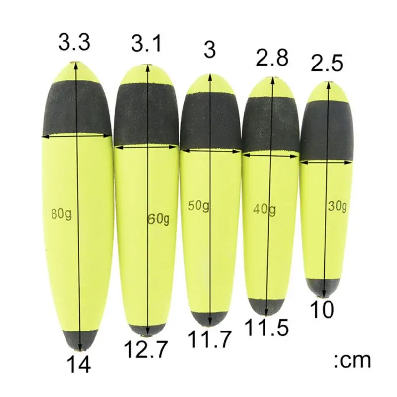 5 pcs/pack EVA Foam Bobber Float Floatability Saltwater Fishing Buoys