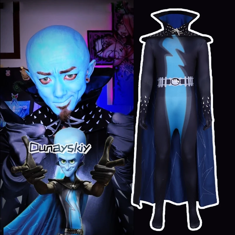 

Аниме Megamind Косплей Костюм Унисекс Экипировка Комбинезоны Плащ Униформа Костюм Хэллоуин Вечеринка Ролевая Одежда