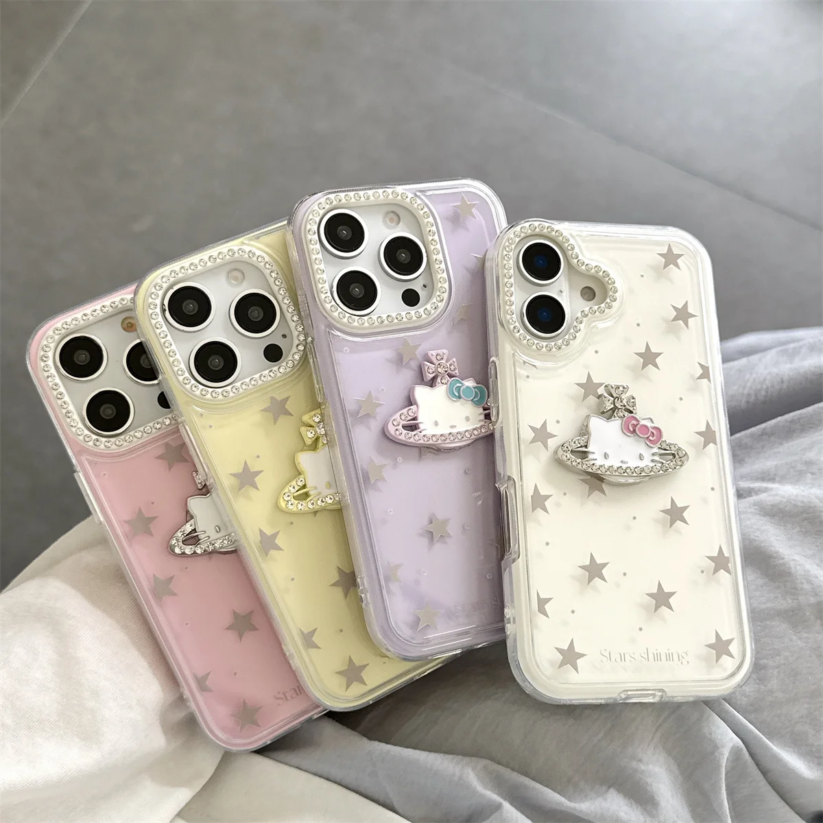 

Cute cartoon and fashionable HelloKitty stars Phone Case For iPhone 16 15 14 13 Pro Max fundas iphone 15 case Protective cover
