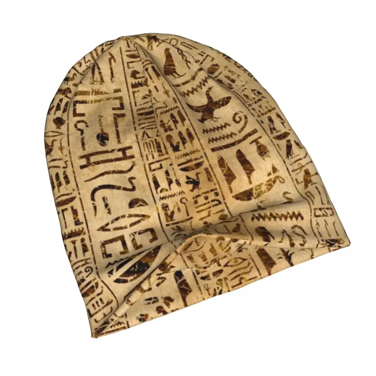 Egyptian Hieroglyphs On Papyrus Egypt Bonnet Hat Vintage Outdoor Skullies Beanies s for Men Women Knitted  Warm Caps