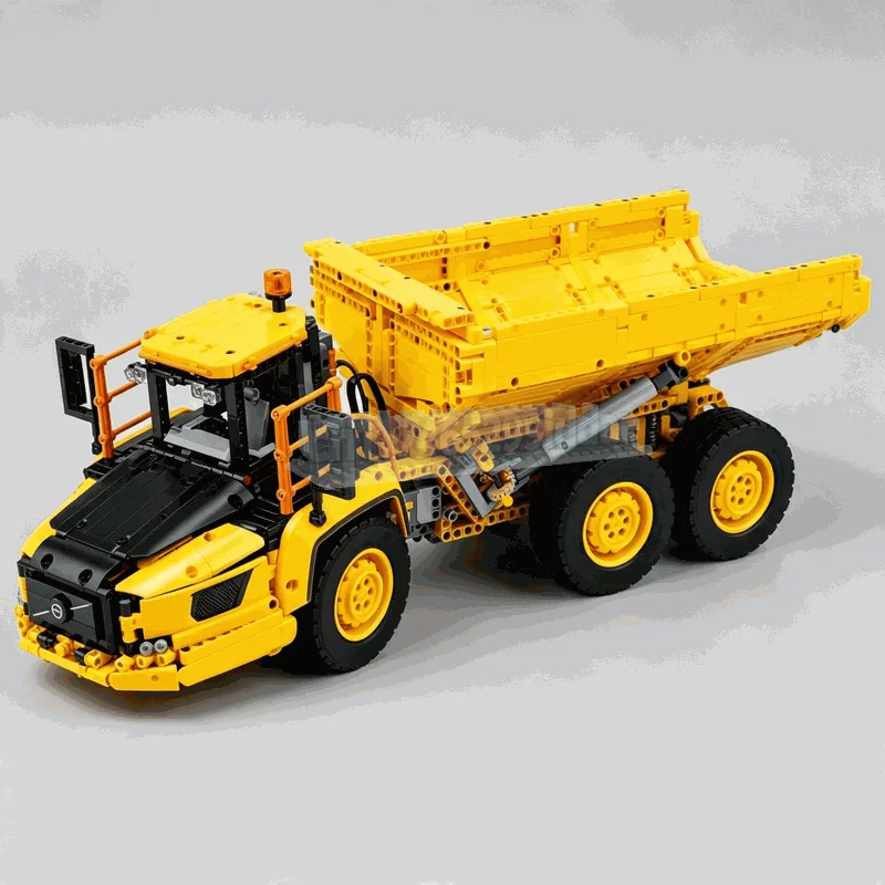2193Pcs Articulated Dump Truck Building Blocks Kit Technic Engineering Hauler Model Yellow Construction Vehicle Bricks Gift Toy