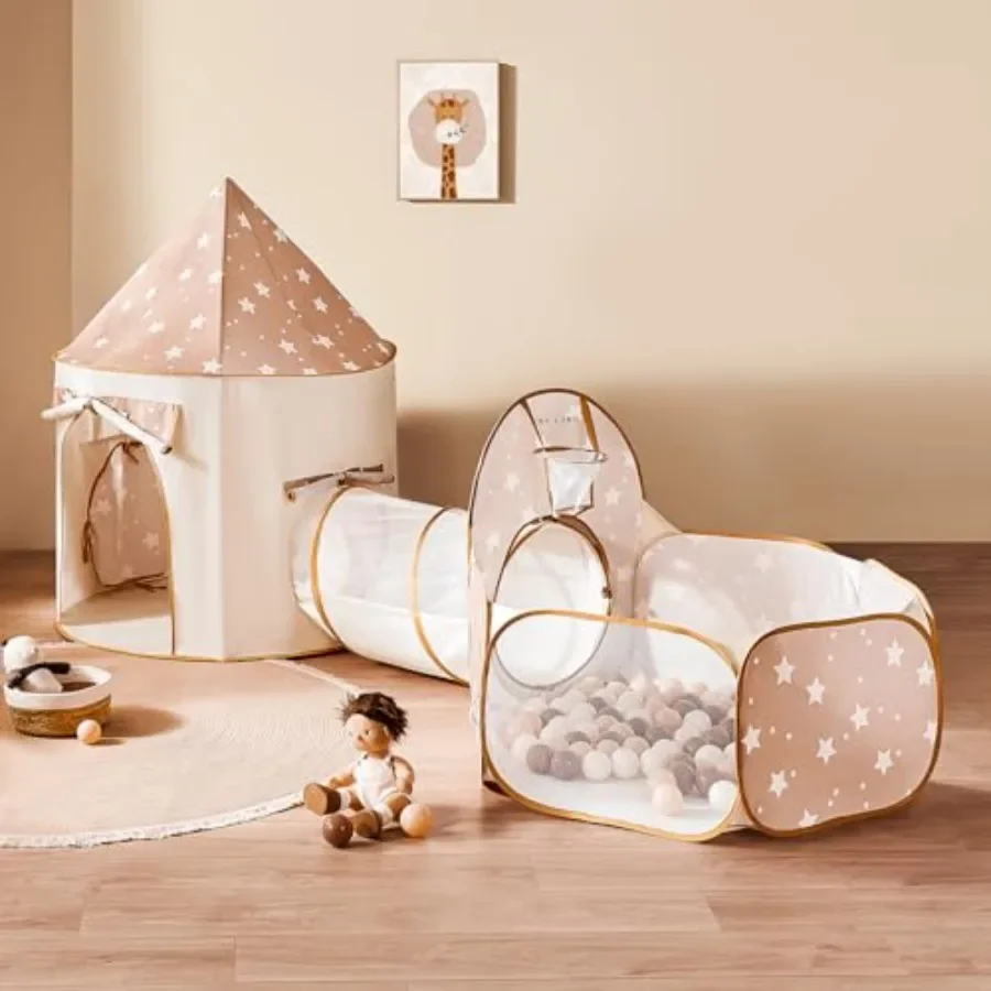

Play Tent with Tunnel, Pop Up Play Tent with Ball Pits for Toddlers, Baby Tent with Carry Bag, Toddler Tents Indoor
