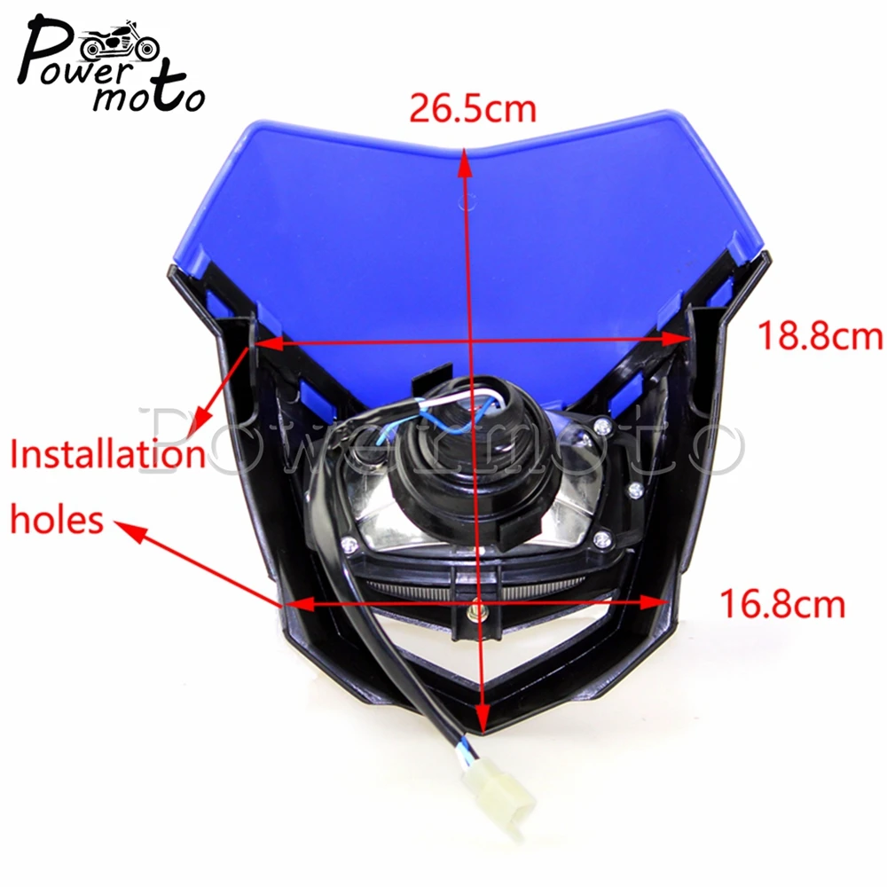 Dual Sport Motocross Enduro MX Headlight Universal Running Front Lamp Mask for Yamaha WR250 YZF WR 450 Honda Kawasaki KLX XR CRF