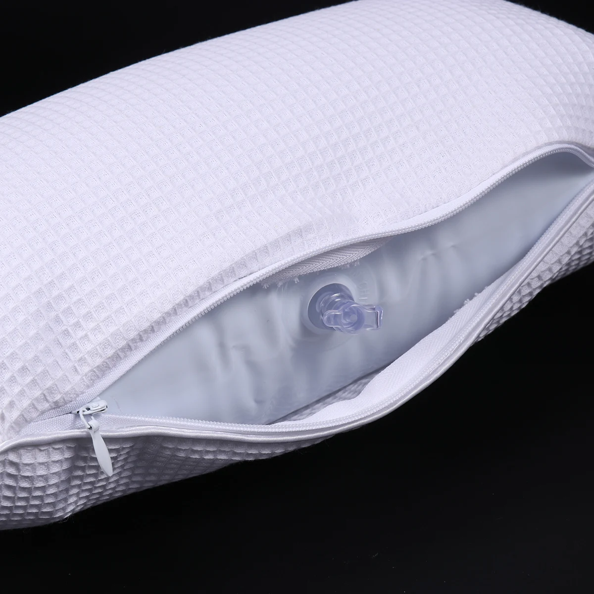 

2pc Bath Pvc Air Bags Bathtub Bathing Pillow Anti-Slip Suction Cups Spa Head Neck Support White Mesh Texture Stretchable Relax