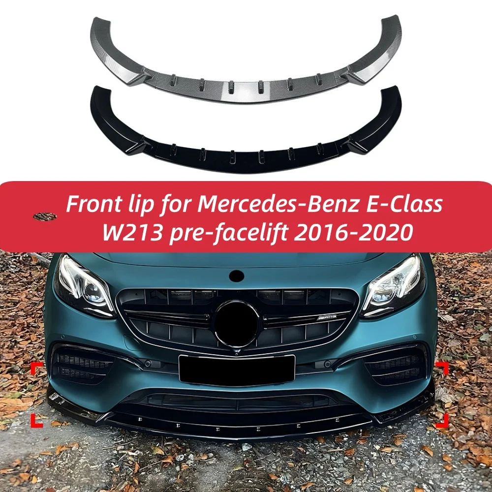 Alerón de labio delantero Universal para Mercedes Benz Clase E W213 E63 AMG Pre-Facelift 2016-2020 Lip Delantero Universal