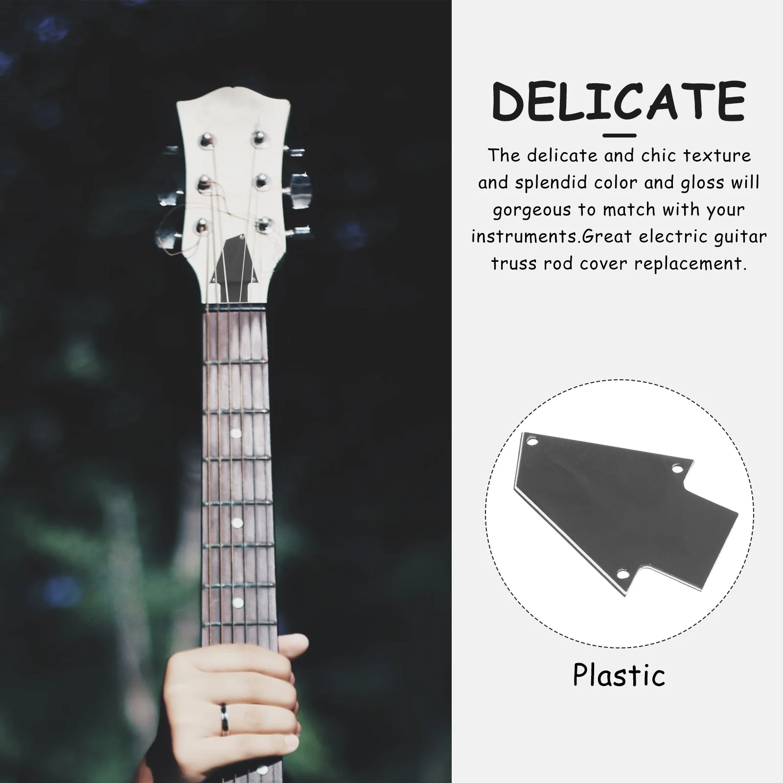

4Pcs Guitar Truss Rod Covers Plastic Durable Replacement Lightweight for Electric Bass Guitar Accessories Truss Rod Covers