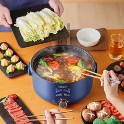 Panela elétrica multifuncional, Wok doméstico, panela quente de grande capacidade, 220V integrado, 5L