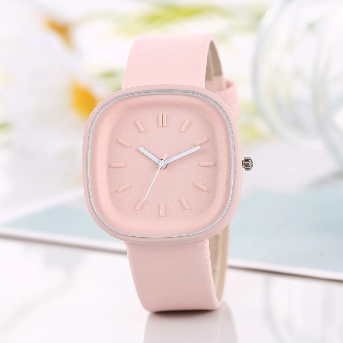 Simple Women Square Watches Luxury Brand Ladies Solid Quartz Watch Leather Straps Wristwatche Female Korean Clock Montre Femmes