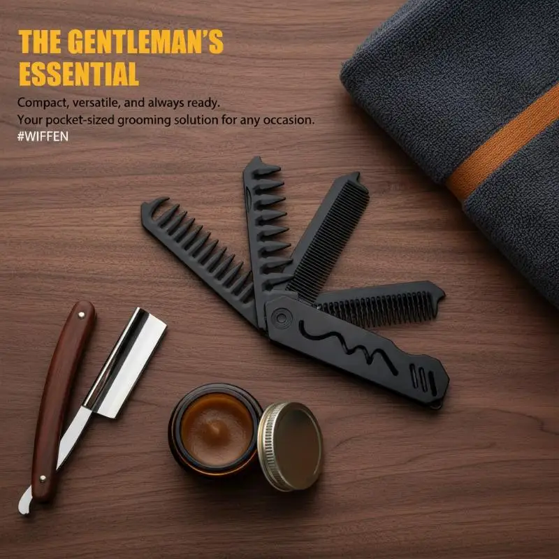 Barber Folding Comb for Hair Clipper Wide Tooth Plastic Comb for Professional Oil Head Hairdressing in Salon Use