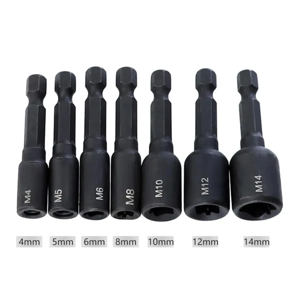 8/7/6pcs Tap Die Socket Adapter M4 M5 M6 M8 M10 M12 1/4" Hex Shank Machine Screw Metric Plug Threading Tool for Electric Drill image 6