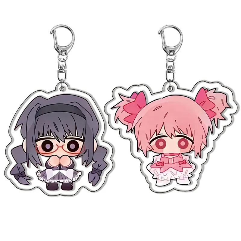 Anime Puella Magi Madoka Magica Keychain Cute Figure Kaname Madoka Akemi Homura Pendant Car Key Chain Ring For Fans Gift Jewelry