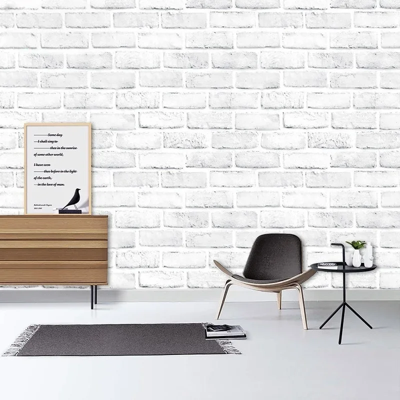Retro Brick Pattern PVC Self-adhesive Wallpaper 10M Renovation Living Room Decoration TV Background Wall Sticker Home Decoration
