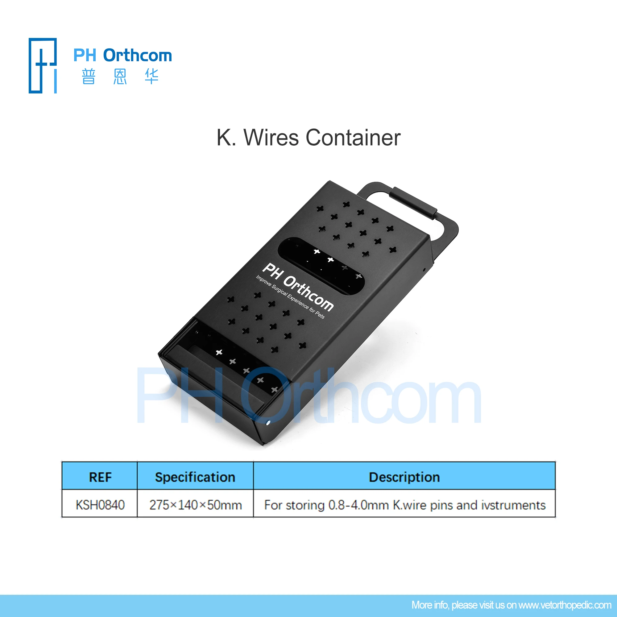 Empty Container for K. Wire and Instruments Set Orthopedic Surgical Instruments Medical Supplies and Equipment