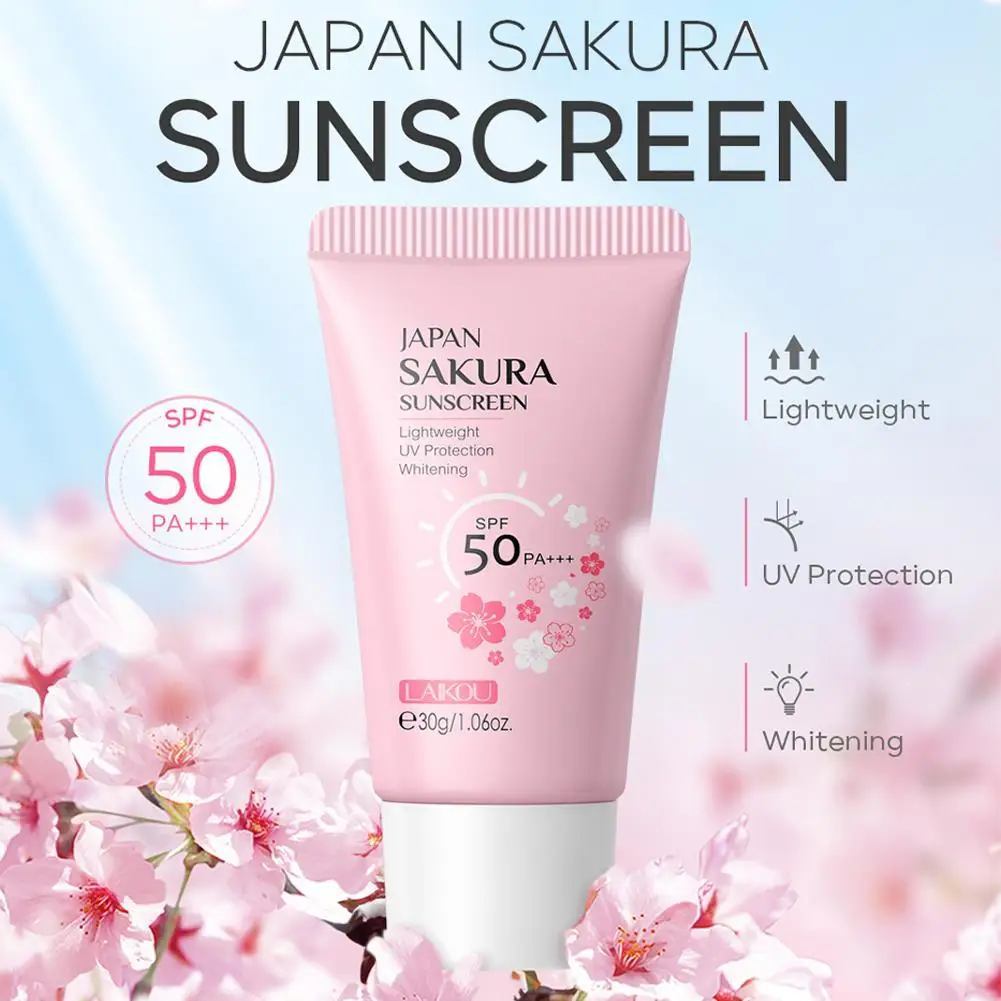 Sakura krem z filtrem przeciwsłonecznym SPF50 nawilżający ochrona UV twarz krem do opalania ciała balsam izolujący kontrola oleju zmniejsza melaninę pielęgnacja skóry